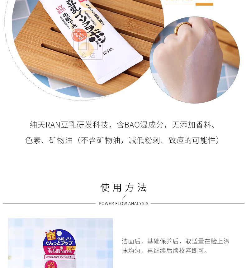 Kem sữa đậu nành sana Nhật Bản 40g kem chống nắng tự nhiên spf25 trang điểm trước khi dưỡng ẩm cho da bảng che khuyết điểm nyx
