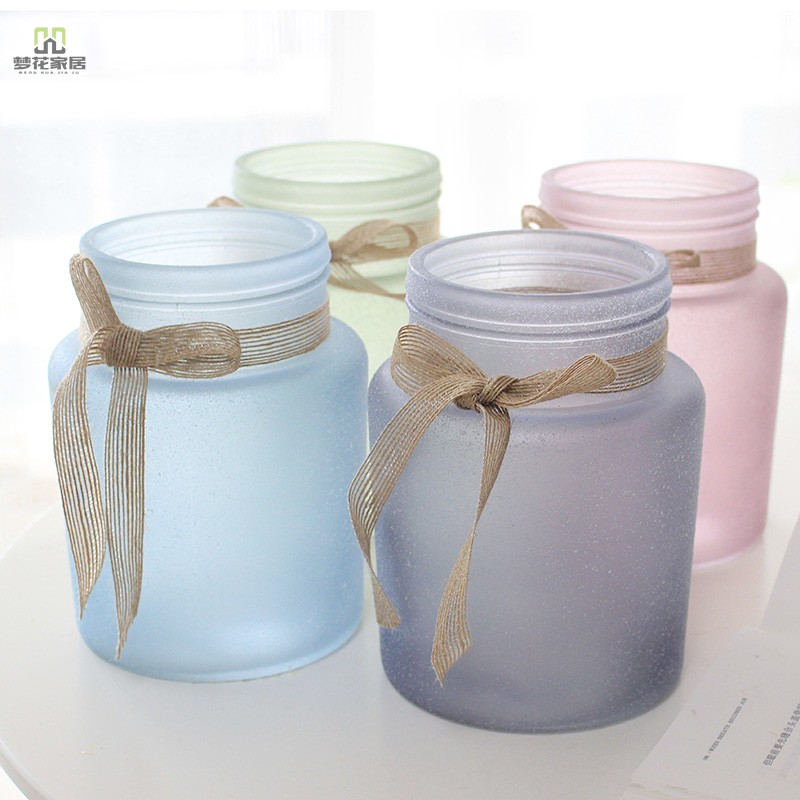 Glass vase transparent color decoration small fresh flower arrangement dining table decoration living room indoor TV cabinet decoration