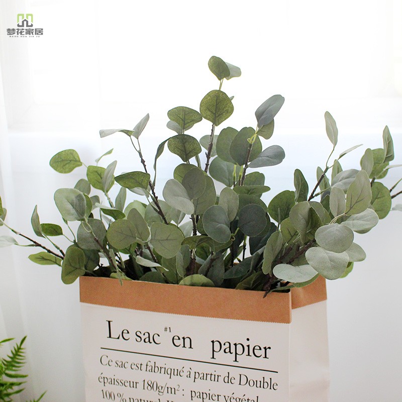 Eurostyle Emulation Flowers Gold Money Grass Wool Berries Yugali Leaf Wedding Home Decoration Fake Flowerpots Planted vase Money Leaf