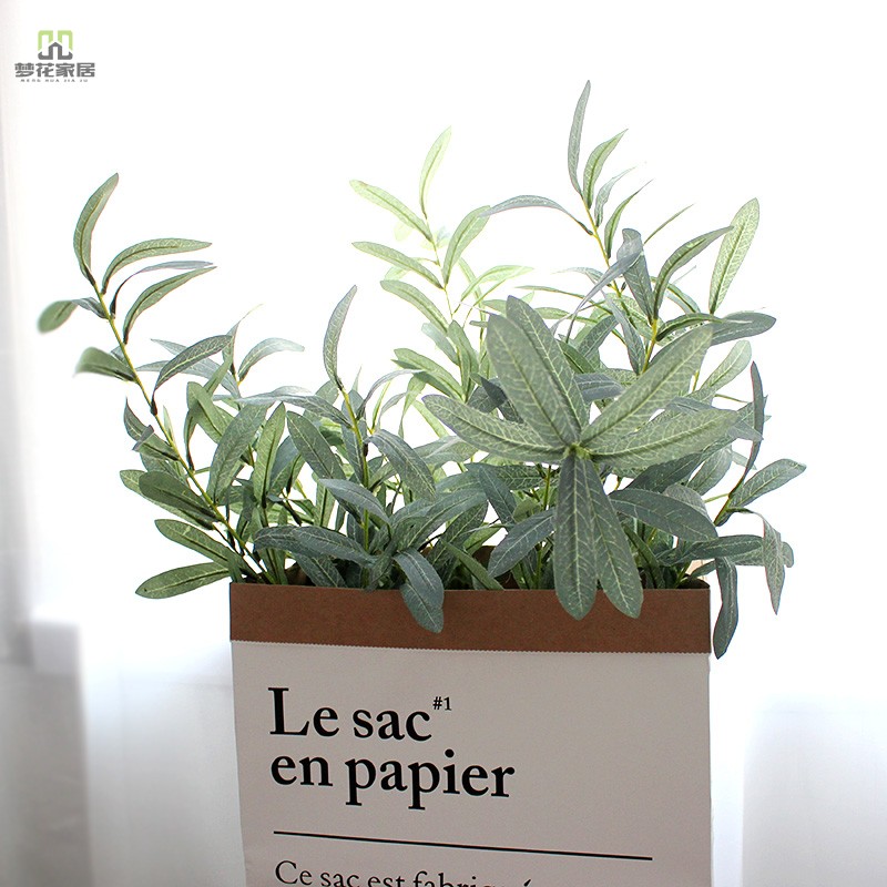 Wedding simulation flowers with grass olive leaves green planted vase potted tree potted tree modern home creative living room