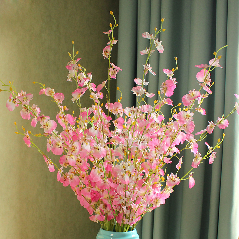 High quality American single-branch living room with ground emulated silk flower dancing Lan flower arrangement Wedding wedding floral fake flower pendulum piece