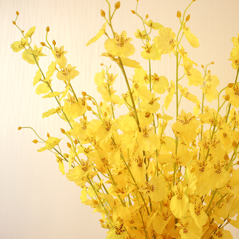 Living room welcome spring flower emulation flower dancing Landing home decoration single branch Wenxinglan wedding celebration fake flower landing silk flowers