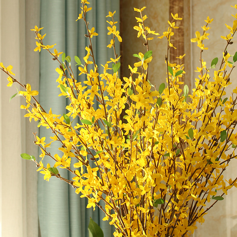 Clothing Store Beauty Salon Superior Super-Realistic Simulation Decoration Fake Flower Living Room Floor Greet Spring Flower Art Yellow Flower Bill