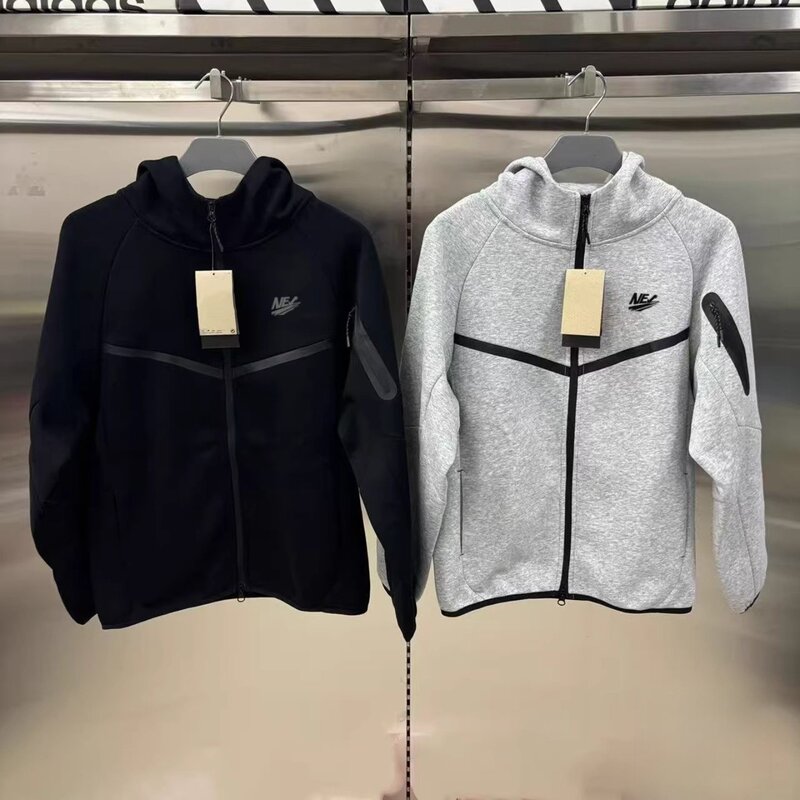 American Style Air Cotton Knitted Sports Sweatshirt for Men and Women, Hooded Zip-Up Cardigan, Windproof Jacket, Baseball Jacket