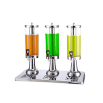 Stainless steel round straight foot juice ding Frozen juice machine Single and double head three head self-service drink machine Juice bucket 3 liters