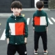 . Quần áo bé trai mùa thu 2020 phù hợp với mùa thu và mùa đông bé trai phong cách nước ngoài 8-13 tuổi Bộ đồ thể thao hai mảnh - Phù hợp với trẻ em