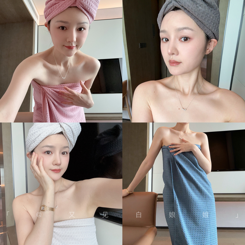 Exported to Europe~ Baby Grade! Waffle Weave Quick-Drying Hair Towel, Absorbent, Soft, Household Hair Drying Towel