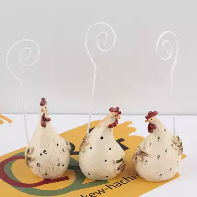 Little Rooster resin business card holder Post-it notes clip paper clip home crafts decoration office desktop decoration gift