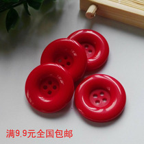 Round four-eyed button bright red button button button white black button coat buckle