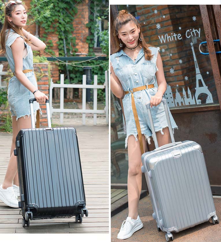 Khung nhôm xe đẩy nữ vali 24 inch vali học sinh phổ quát bánh xe nam phiên bản Hàn Quốc của hộp nhỏ mật khẩu tươi bằng da vali kéo trẻ em