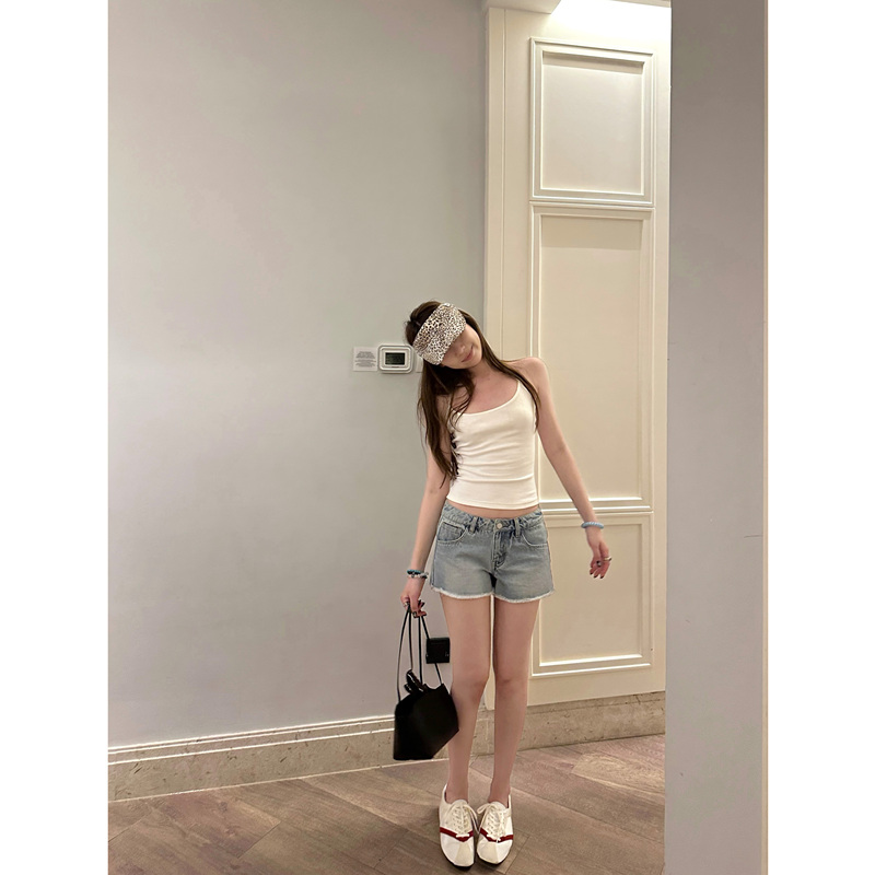 Fan Xixi/Low-Waist Short Denim Shorts/Women's Summer 2026 New Style Pants Shorts Jeans