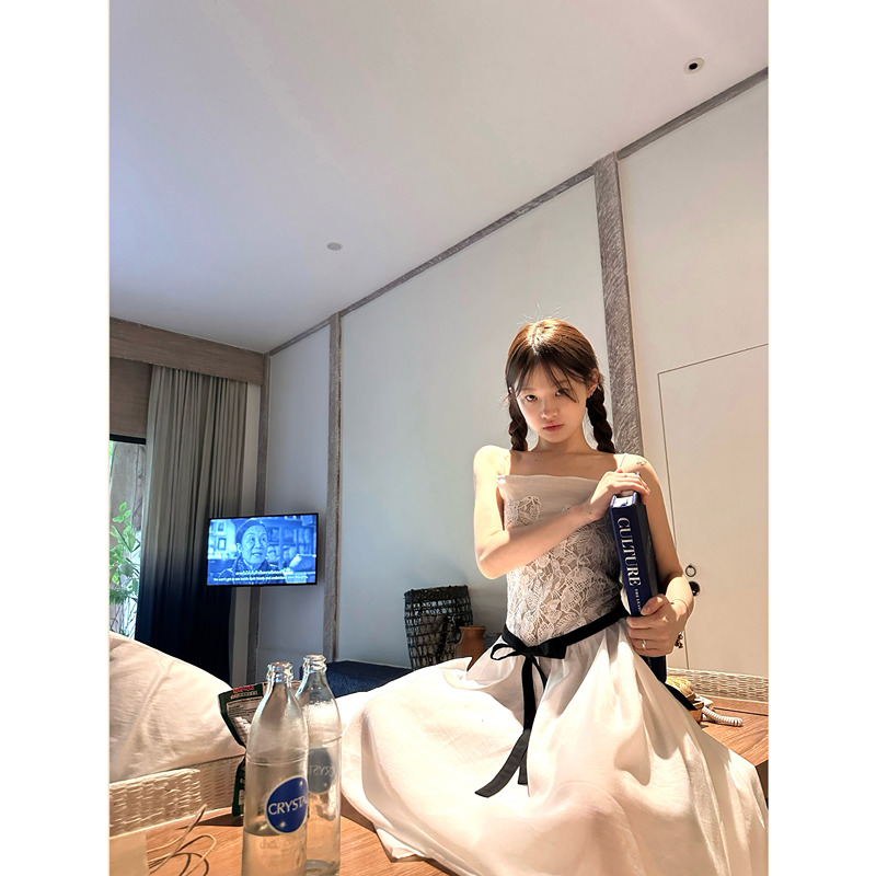 Fan Xixi/Miss Coco/Women's Clothing Summer 2026 New Long Dress White Backless Strap Dress