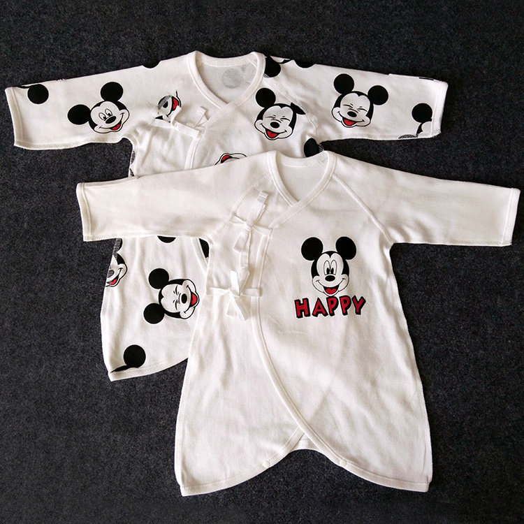 Newborn baby full moon cotton one-piece long sleeve summer thin section Just born male baby spring and autumn pajamas female climbing clothes