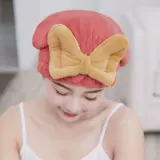 Быстросохнущее полотенце для волос с бантиком, милая сухая шапочка для душа, платок, хорошо впитывает воду