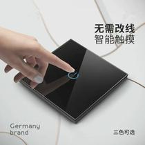 Type 86 single control one open single fire household wall touch touch screen induction tempered glass switch panel