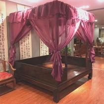 Chinese classical Ming and Qing antique bed mosquito net moon hole step bed step bed old-fashioned canopy bed four-post bed curtain mosquito net
