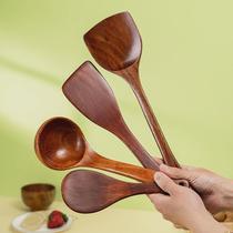 Kitchen long-handled vegetable spatula wooden spatula wooden non-stick pan special wooden spatula solid wood kitchen utensils pan cooking anti-scalding