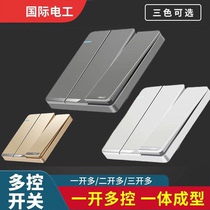 One open two open three open multi-control three-control mid-way switch panel triple one lamp single open double open concealed and surface-mounted type 86