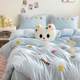 Cartoon cute style bed four-piece set skin-friendly and comfortable bed sheets quilt cover cover single student dormitory bed three-piece set