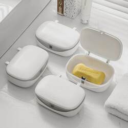 Soap Box with Lid, Travel Soap Box, Portable Sealed Small Soap Box for Business Trips and Travel, Creative Drainage Design for Washing and Grooming