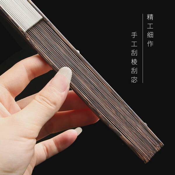 Разлетаться, как горячие пирожки 7Y всего коричневый Bamboo Folding Fean 9.5 дюймовый весь основной веер Играть в фанат древность мужской лето ручной работы пластинки веера сюаньчэнская бумага китай