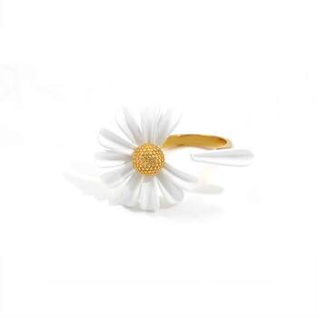 Tiffany's new small daisy ring high temperature paint flower ring women's open adjustable ring delivery