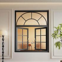French wrought iron steel window old retro glass window indoor partition arched window loft decoration casement window customization