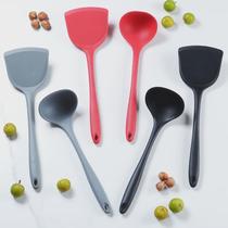 Silicone soup spoon long handle spatula non-stick frying spatula hot pot soup shell kitchen utensils frying spoon silicone spatula