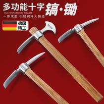 Stainless steel pick outdoor small foreign pick pure steel bamboo shoot hoe multi-functional agricultural mountaineering pick ice pick thickened