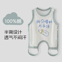 Baby gauze bellyband one-piece clothes summer 0 newborn 1 newborn baby pure cotton half-back summer thin section with legs