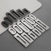 Concealed drawer cabinet door handle silver invisible embedded slotted handle sliding door wardrobe sliding door concealed handle