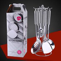 Thickened stainless steel kitchenware set cooking pot spatula soup spoon colander frying spatula rice spoon seven-piece kitchen utensils set