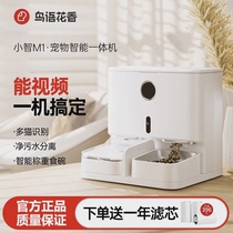 Bird singing and flower fragrance intelligent all-in-one cat drinking and feeding all-in-one automatic feeder cat pet feeding and water feeding machine