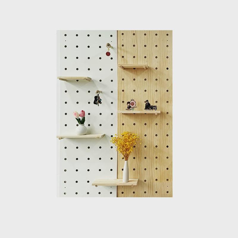 Solid wood hole board custom wall tools wall storage bookshelf decoration wood wall storage rack entrance