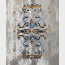 Ethnic machine embroidery piece batik embroidery piece framed batik painting size 33X48CM