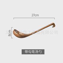@Chinese public spoon wooden spoon household large soup wooden spoon long handle porridge spoon customization