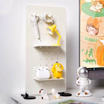Hot-selling desktop hole board storage rack vertical display punch-free desk office work station pen holder metal