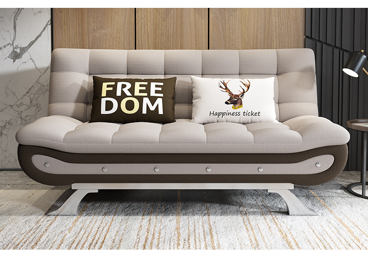 Có thể gập kép sử dụng phòng khách giường sofa căn hộ nhỏ hiện đại nhỏ gọn đa chức năng ngồi ba telescopic Vải 1.8m - Ghế sô pha ghế giường