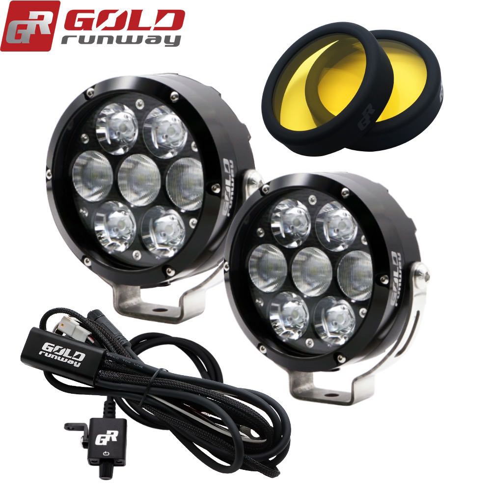 GOLD RUNWAY 70W Motorcycle spot light Motorcycle modified LED light BMW auxiliary light Fog light External flash