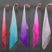 Dance handkerchief Fuchsia white ethnic dance handkerchief Pink small square towel silk red silk scarf female gradient