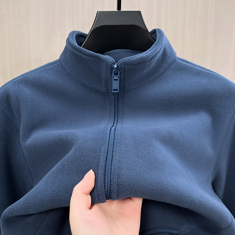 Clearance Sale: Thickened Fleece Stand Collar Sweatshirt Men's Cardigan Jacket for Autumn and Winter with Zipper, Casual Fleece Jacket