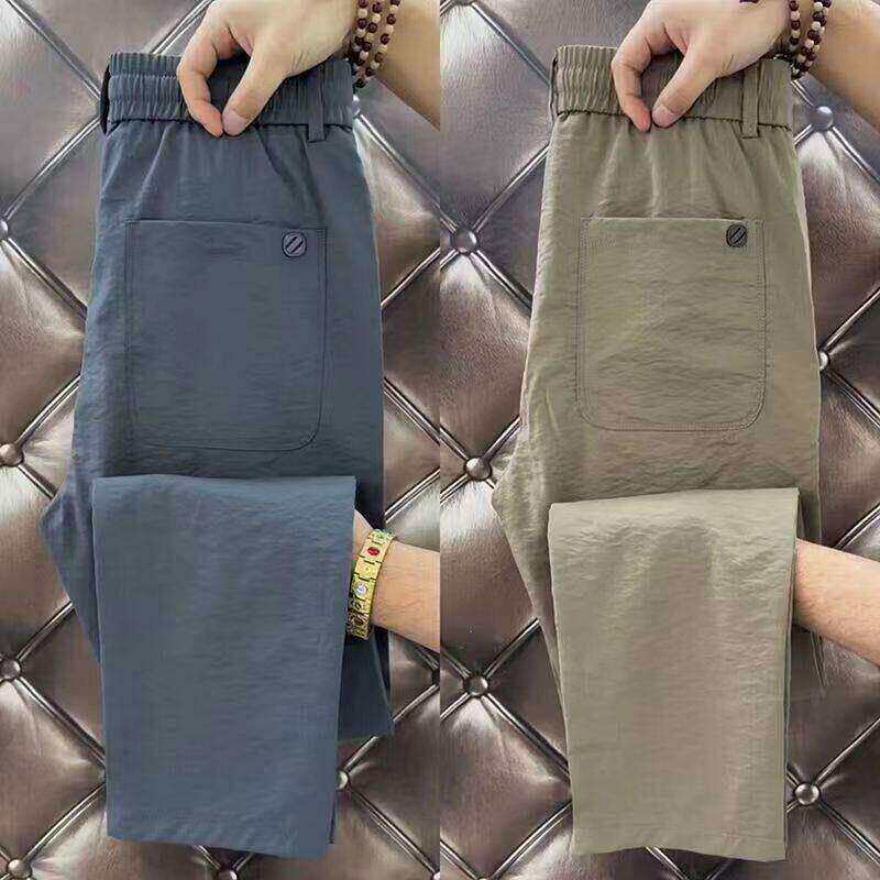 Outdoor High-End Quick-Drying Pants for Men, Summer Thin Ice Silk Sports Pants, Men's Straight-Leg Stretch Casual Trousers for Export Outdoor High-End Quick-Drying Pants for Men, Summer Thin Ice Silk Sports Pants, Men's Straight-Leg Stretch Casual Trousers for Export