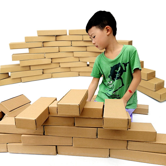 District corner brick cardboard building blocks castle wall paper box handmade DIY environment creation material package house Great Wall cornerstone