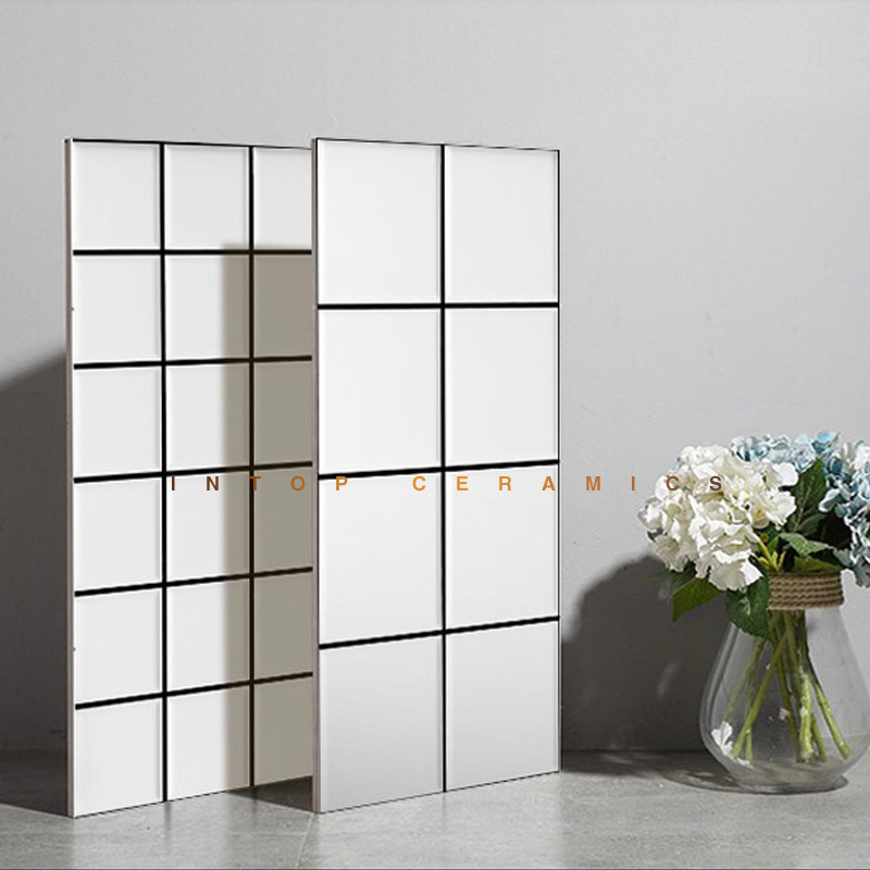 Modern simple black and white plaid tiles Nordic dressing room tile 300 × 600 tile tile balcony wall tile small white brick