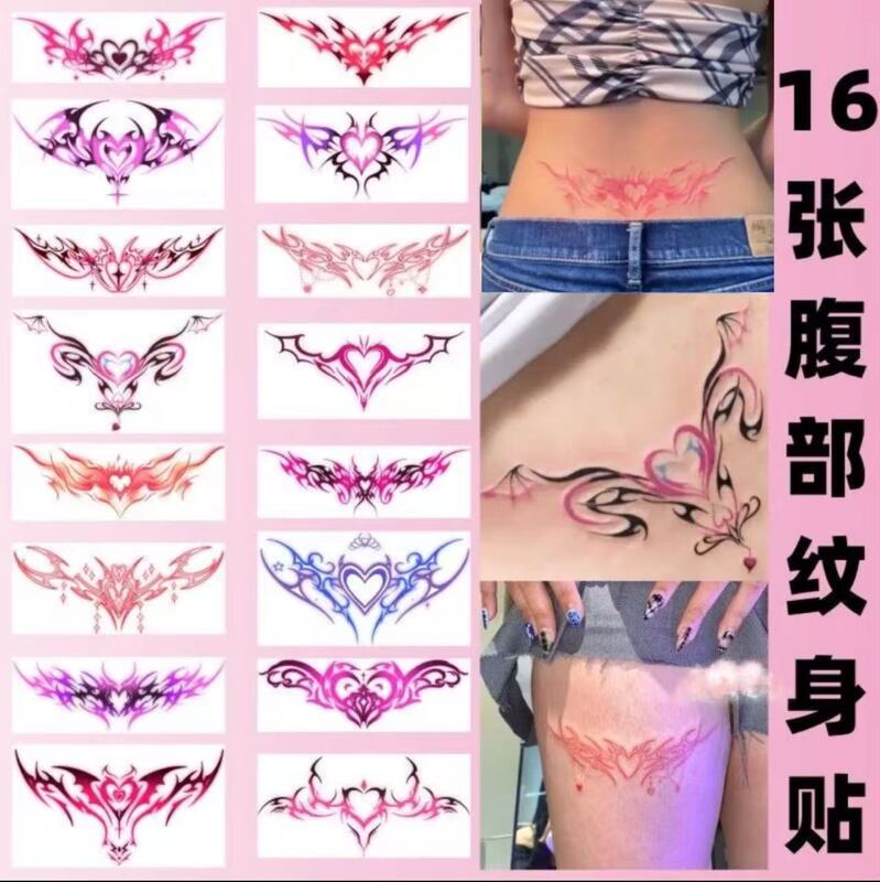 Private Waist and Abdomen Succubus Thigh Colorful Tattoo Stickers Waterproof Female Couple Sexy Pure Desire Hot Girl Chest Stickers
