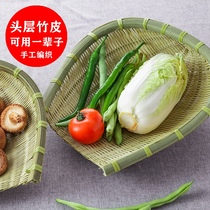 Bamboo dustpan opening farm washing baskets hot pot restaurant bamboo products drain washing basket hand woven bamboo basket kitchen