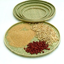 Bamboo-woven dustpan flat bottom round bamboo dustpan large number drying dry goods handwoven without hole bamboo sieve sub-head layer bamboo leather