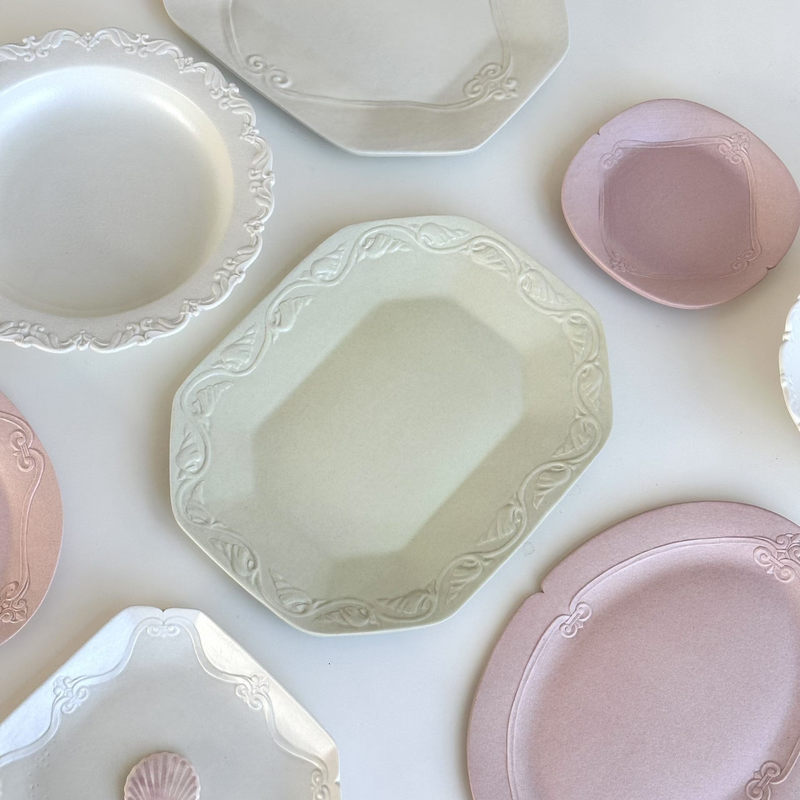 Aesthetic Goods｜Momoo Pottery Baroque Dinner Plate, Dessert Plate