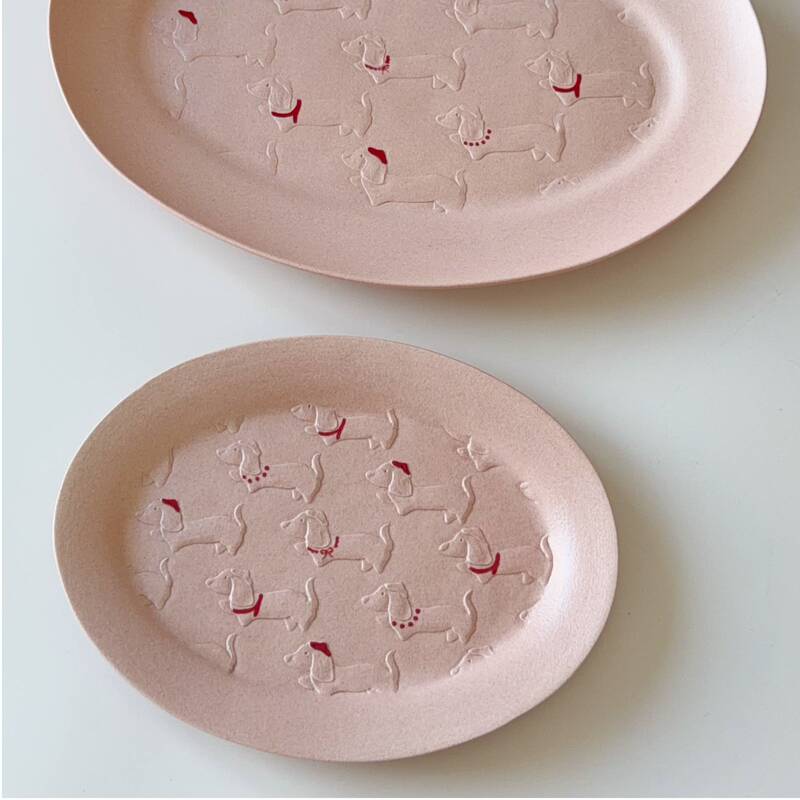 Aesthetic Goods|Momoo Pottery Dachshund Dog Dinner Plate Aesthetic Goods|Momoo Pottery Dachshund Dog Dinner Plate