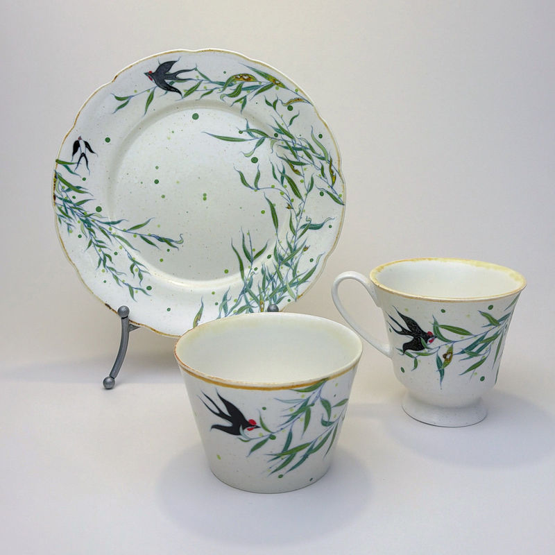 Aesthetic Goods|【Chisu】Underglaze Five-Colored Willow Swallow Series Cup and Saucer Aesthetic Goods|【Chisu】Underglaze Five-Colored Willow Swallow Series Cup and Saucer